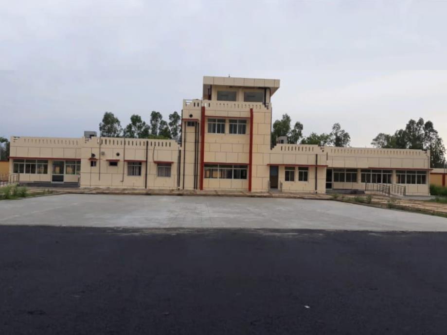 Construction work of No Frill Airport at Srawasti Janpad