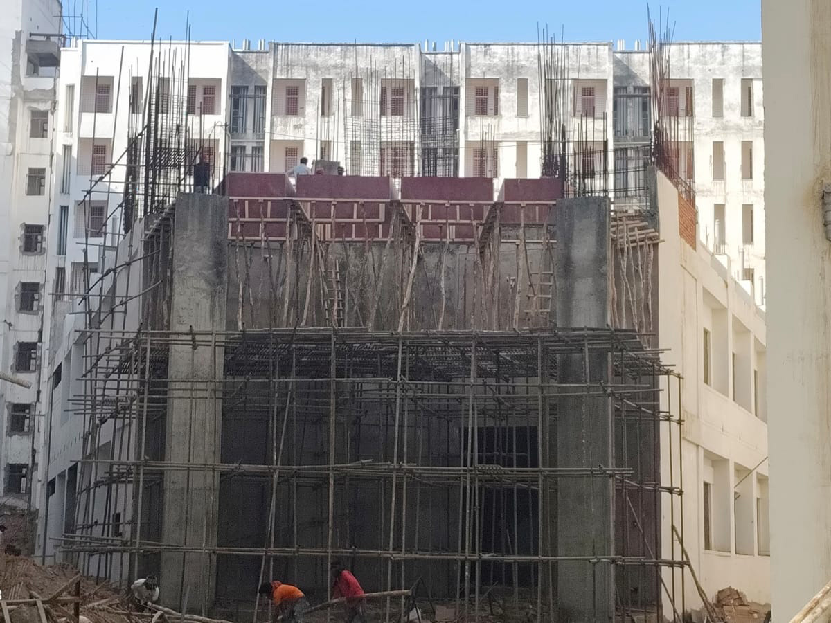 Residual Construction work of New Boys Hostel Block under Construction in Khadra campus of King George's Medical University, Lucknow (KGMU)